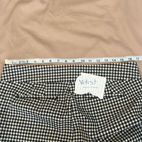 Talbots sz12 black/white check Chatham ankle pant back pockets ankle slits - Picture 11 of 13